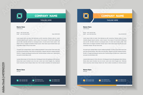 Letterhead design template. Clean and elegant modern business professional letterhead template design. Illustration vector	