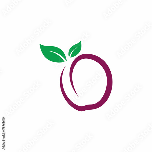 Plum logo vector icon design template