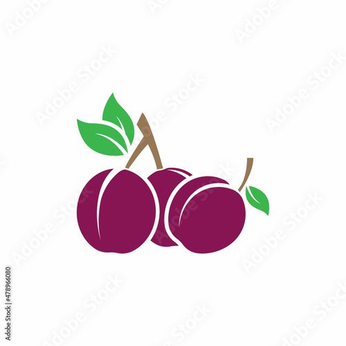 Plum logo vector icon design template