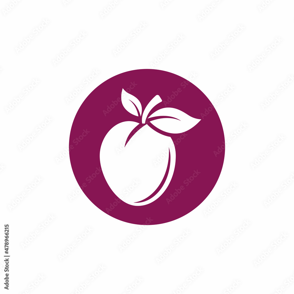 Plum logo vector icon design template Plum logo vector icon design template