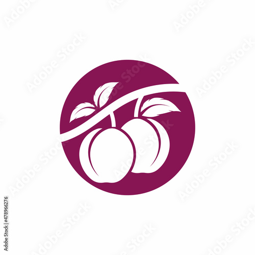 Plum logo vector icon design template