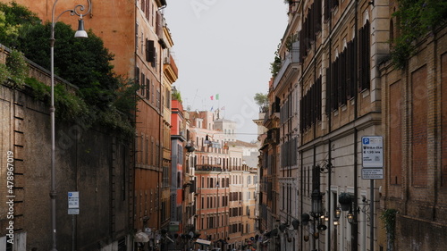 View of old cozy street in Rome, Italy. Architecture and landmark of Rome