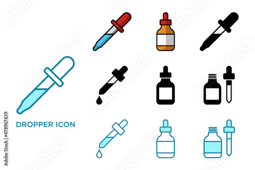 dropper icon set vector design template