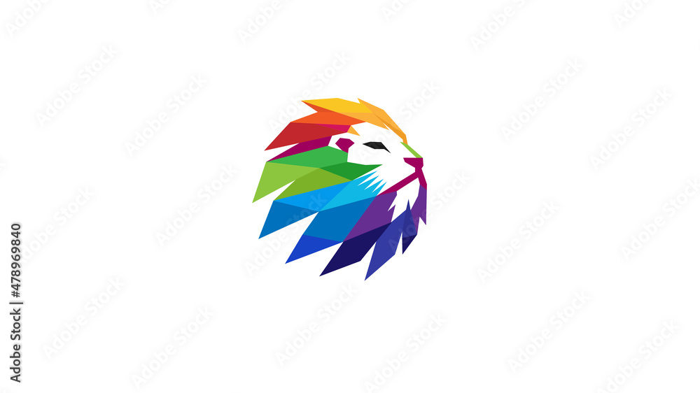 creative polygonal lion logo vector symbol Icon sign Illustration