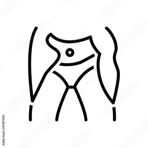 Black line icon for upskirt
