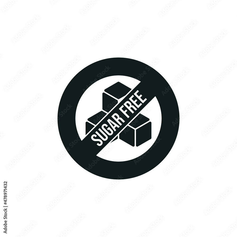 Sugar free icon isolated of flat style design on white background