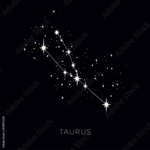 Star constellation zodiac taurus vector
