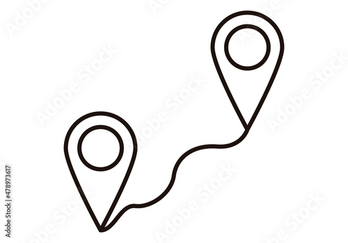Icono de marcadores de ruta en fondo blanco. 