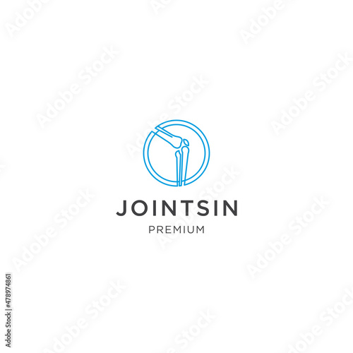 Knee joint line logo design template 