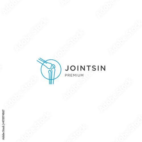 Knee joint line logo design template 