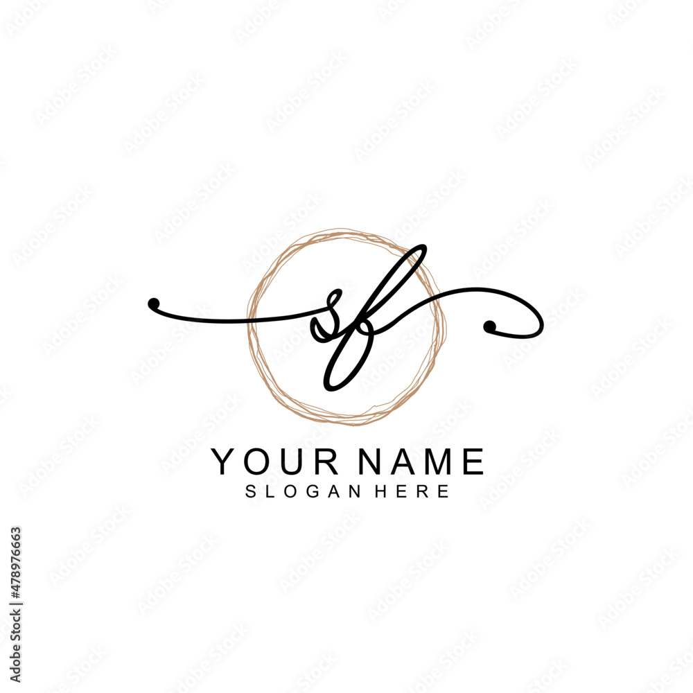 SF initial Signature logo template vector SF initial Signature logo template vector