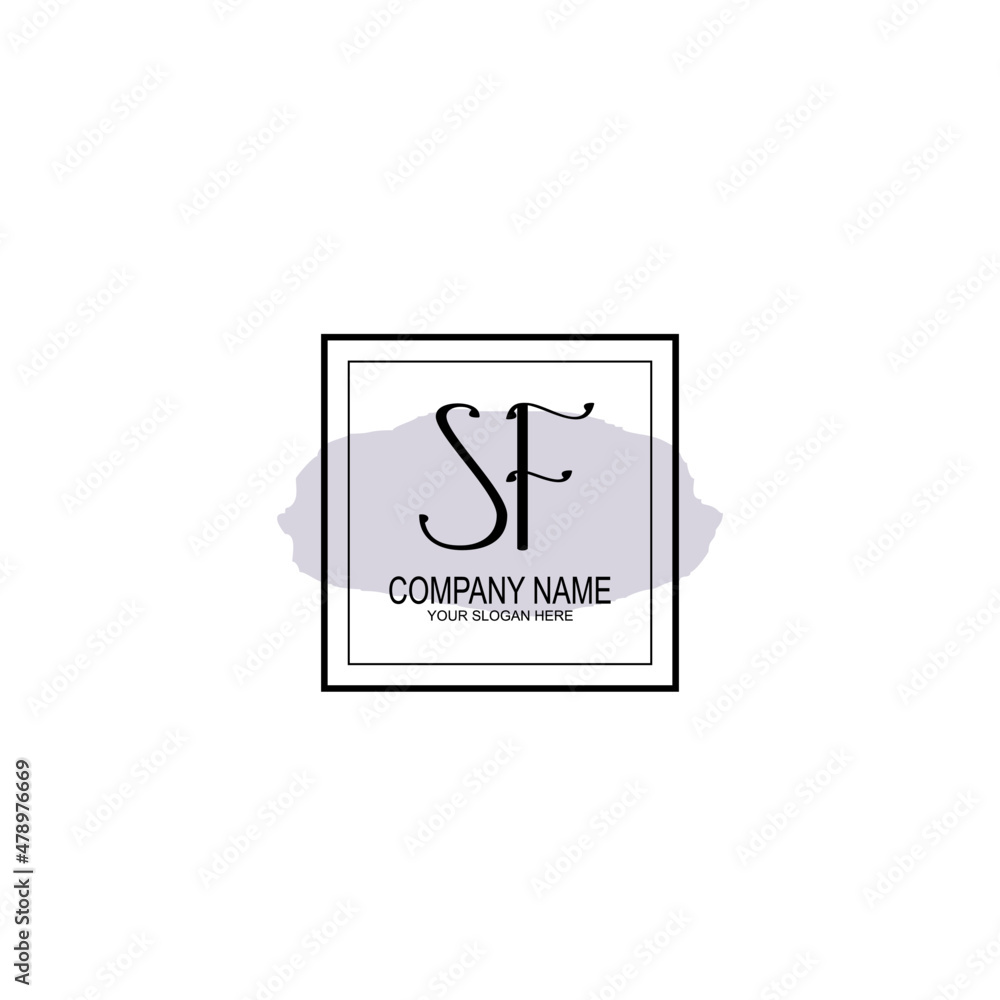 Letter SF minimalist wedding monogram vector Letter SF minimalist wedding monogram vector