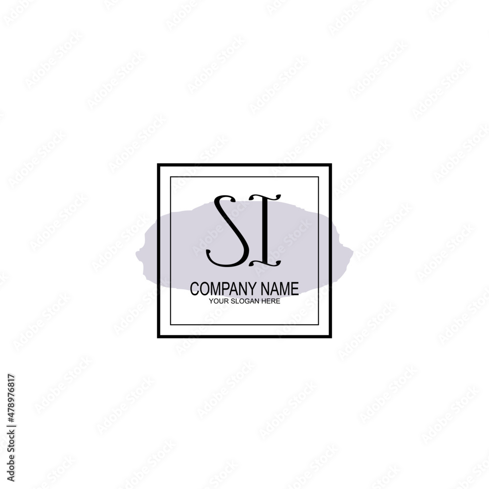 Letter SI minimalist wedding monogram vector Letter SI minimalist wedding monogram vector