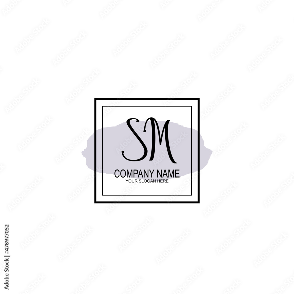 Letter SM minimalist wedding monogram vector Letter SM minimalist wedding monogram vector
