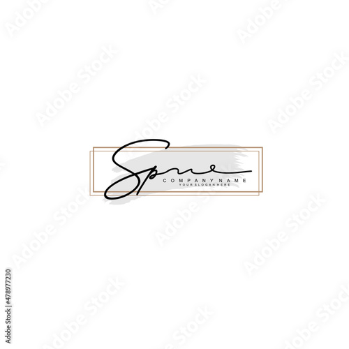 SP initial Signature logo template vector