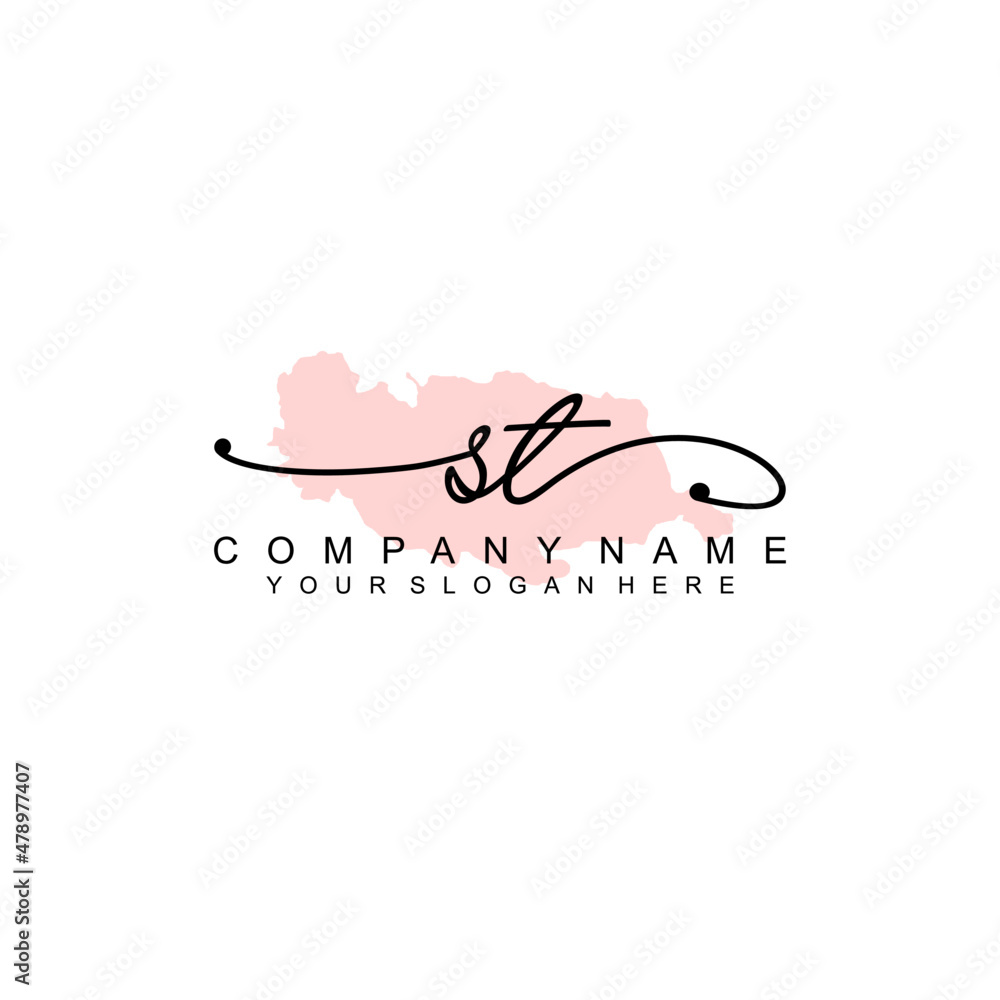 ST initial Signature logo template vector ST initial Signature logo template vector