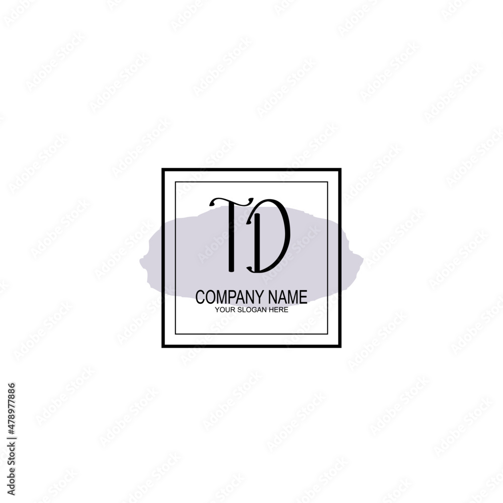 Letter TD minimalist wedding monogram vector Letter TD minimalist wedding monogram vector