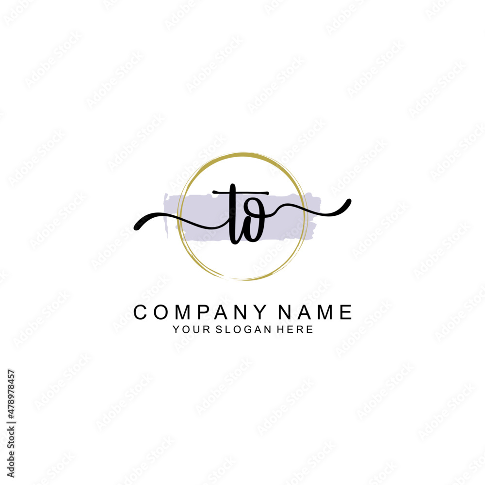 TO Initial handwriting logo with circle hand drawn template vector TO Initial handwriting logo with circle hand drawn template vector