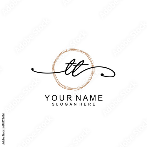 TT initial Signature logo template vector