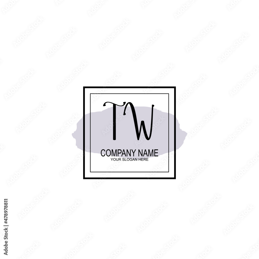 Letter TW minimalist wedding monogram vector Letter TW minimalist wedding monogram vector