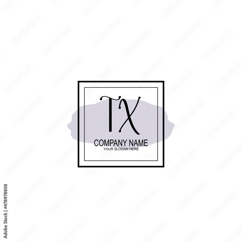 Letter TX minimalist wedding monogram vector