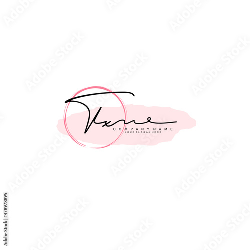 TX initial Signature logo template vector