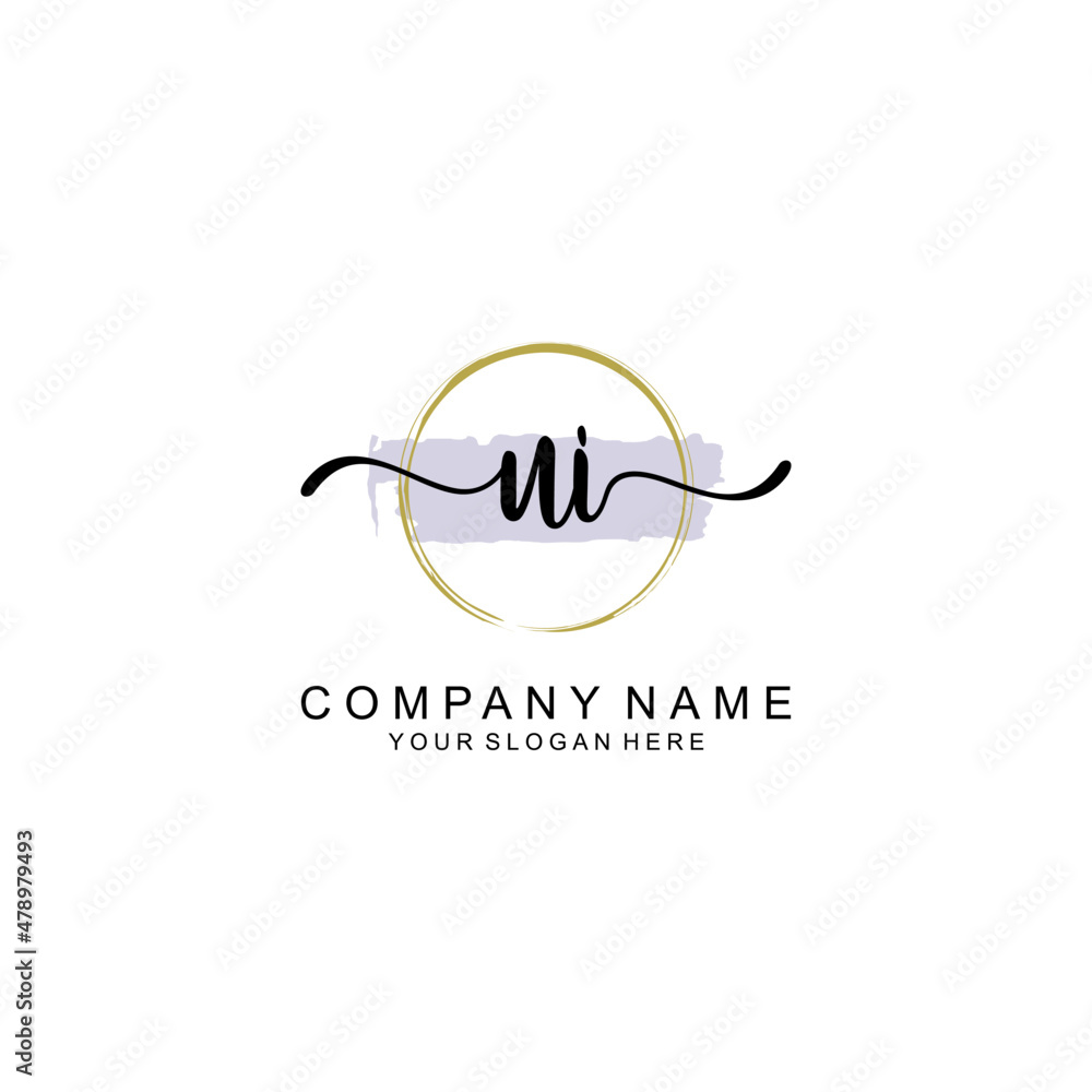 UI Initial handwriting logo with circle hand drawn template vector UI Initial handwriting logo with circle hand drawn template vector