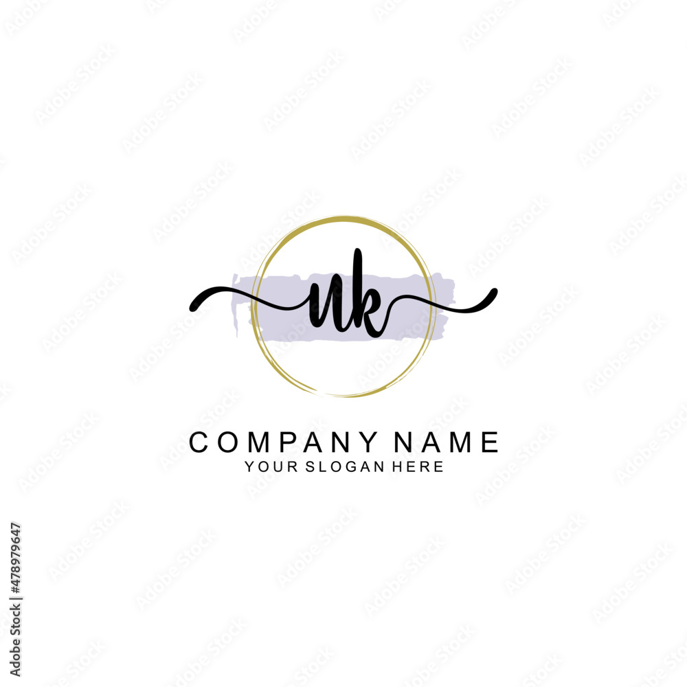 UK Initial handwriting logo with circle hand drawn template vector UK Initial handwriting logo with circle hand drawn template vector