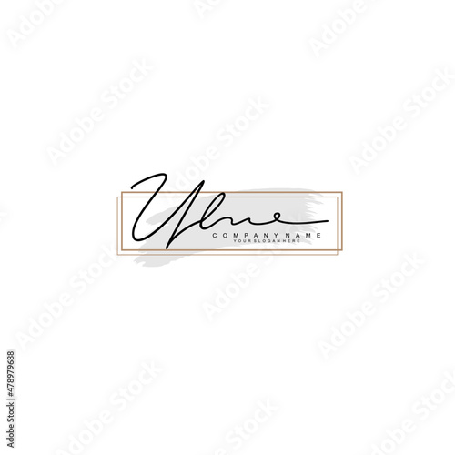UL initial Signature logo template vector