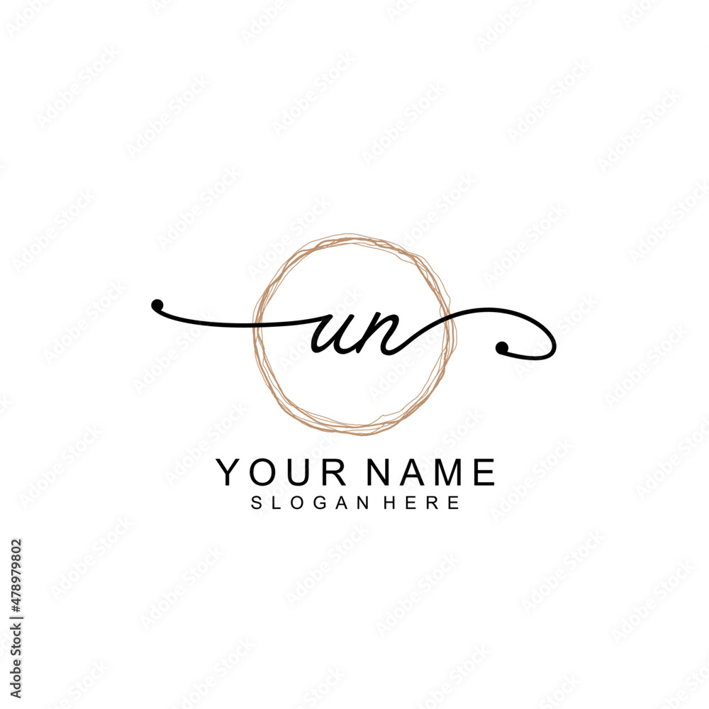 UN initial Signature logo template vector UN initial Signature logo template vector