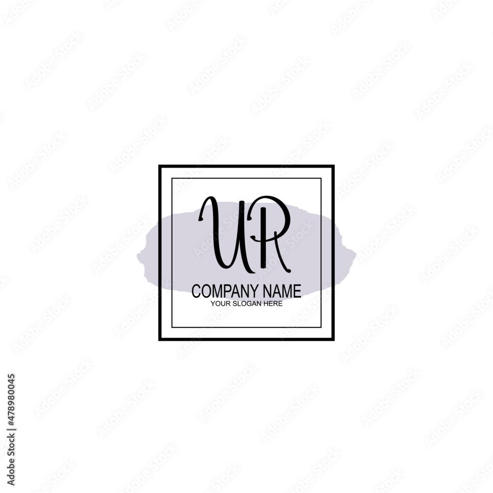 Letter UR minimalist wedding monogram vector Letter UR minimalist wedding monogram vector