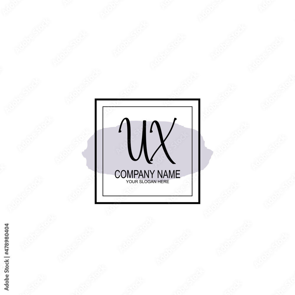 Letter UX minimalist wedding monogram vector Letter UX minimalist wedding monogram vector