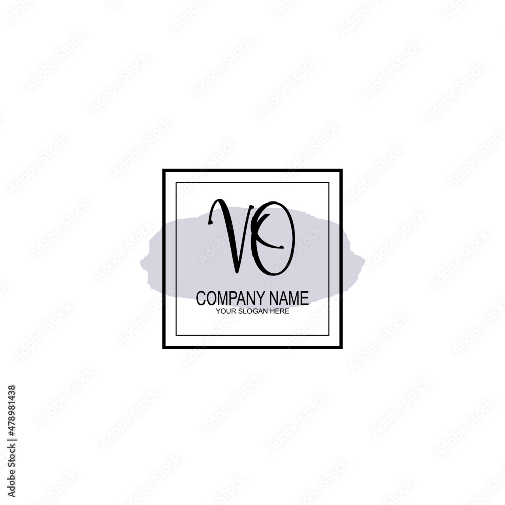 Letter VO minimalist wedding monogram vector Letter VO minimalist wedding monogram vector