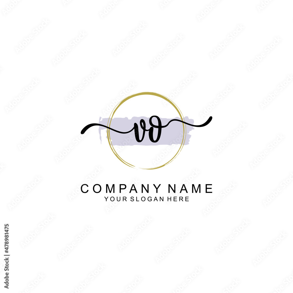 VO Initial handwriting logo with circle hand drawn template vector VO Initial handwriting logo with circle hand drawn template vector