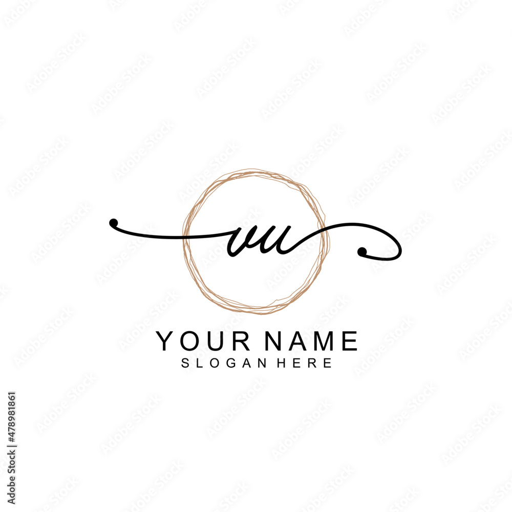 VU initial Signature logo template vector VU initial Signature logo template vector