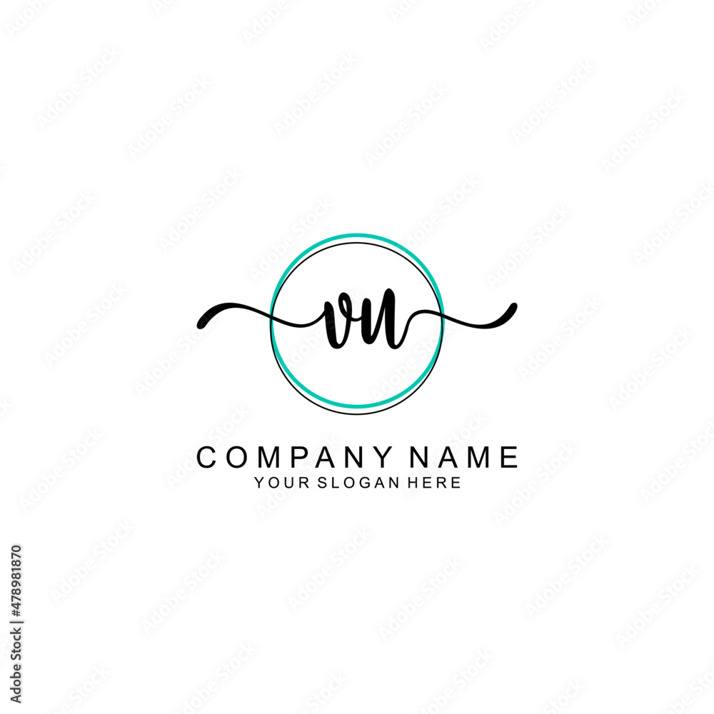 VU Initial handwriting logo with circle hand drawn template vector VU Initial handwriting logo with circle hand drawn template vector