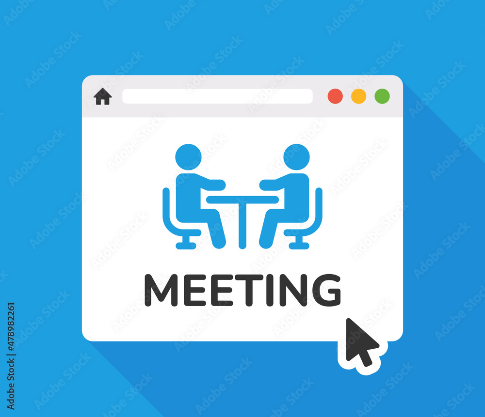 Online business meeting icon vector illustration. Online business meeting icon vector illustration.