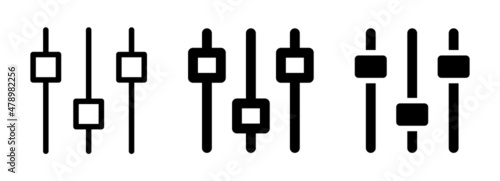 Levels icon set. Adjustable control button icon vector illustration.