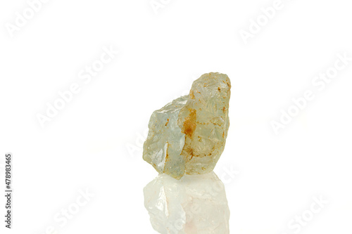 macro mineral stone topaz on a white background