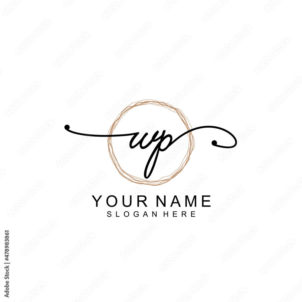 WP initial Signature logo template vector WP initial Signature logo template vector