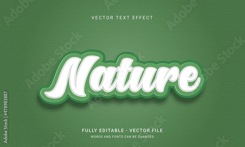 Nature text  3d editable text effect Premium Vector