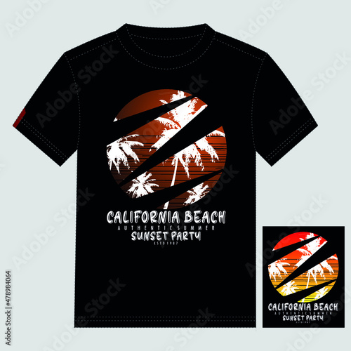 california summer text,lettering,images nature vector illustration t shirt design
