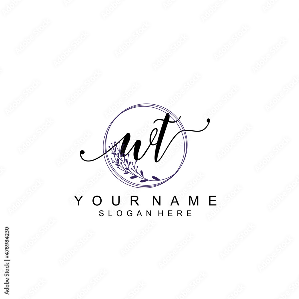 WT initial Luxury logo design collection WT initial Luxury logo design collection