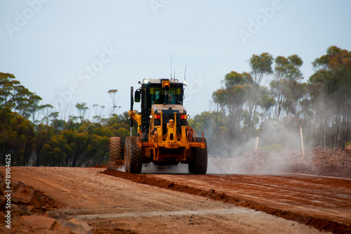 Grader on an Unsealed Road