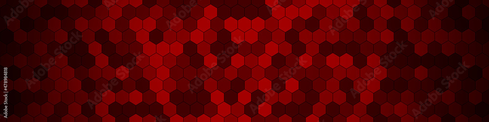 Honeycomb Grid tile random background or Hexagonal cell texture. in color Bright Red with dark or black gradient. for billboard backdrop or background. Honeycomb Grid tile random background or Hexagonal cell texture. in color Bright Red with dark or black gradient. for billboard backdrop or background.