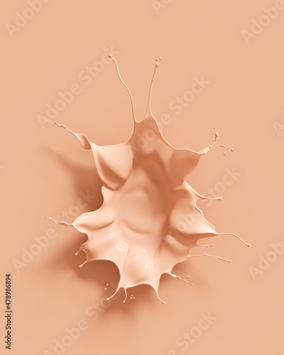 foundation splash cream for beauty cosmetic product, 3d illustration Fototapet