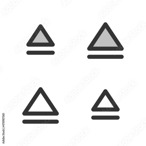 Free Download Pixel-perfect linear icon of eject button built on two base grids of 32 x 32 and 24 x 24 pixels. The initial base line weight is 2 pixels. In two-color and one-color versions. Editable strokes - GFXLoad