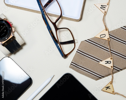 Wallpaper Mural flat lay to the work in digital world Torontodigital.ca