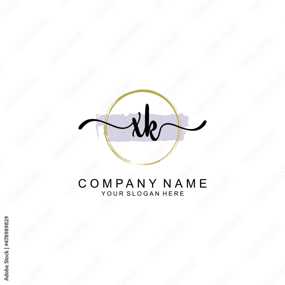 XK Initial handwriting logo with circle hand drawn template vector XK Initial handwriting logo with circle hand drawn template vector