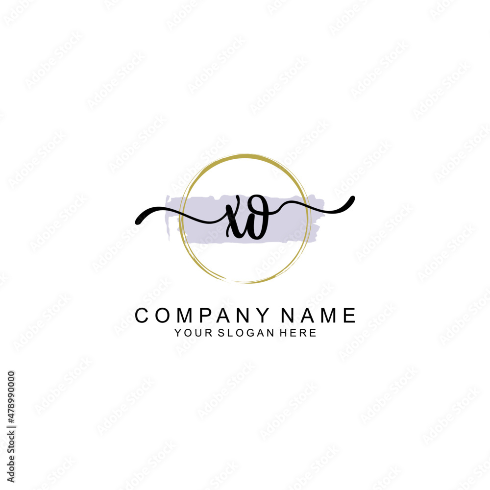 XO Initial handwriting logo with circle hand drawn template vector XO Initial handwriting logo with circle hand drawn template vector